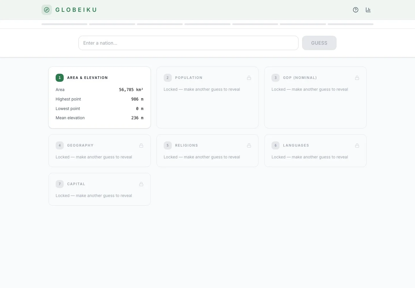 Globeiku — public game interface or activity-selection entry for globeiku