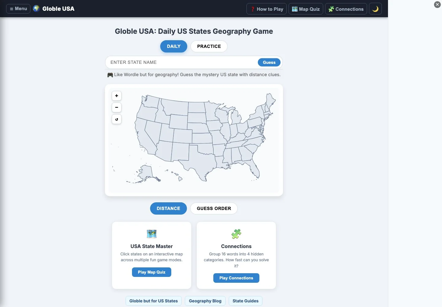 Globle USA — public game interface or activity-selection entry for globle usa