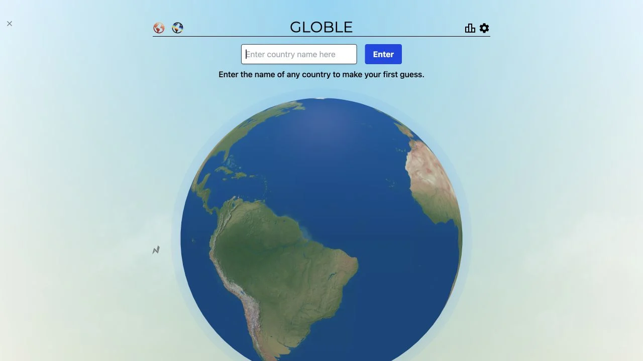 Globle — daily globe and country-guess interface