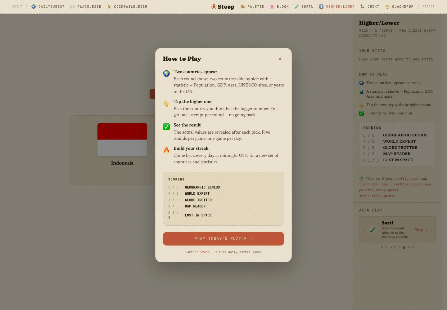 Higher/Lower (Stoop) — public game interface or activity-selection entry for higher/lower (stoop)