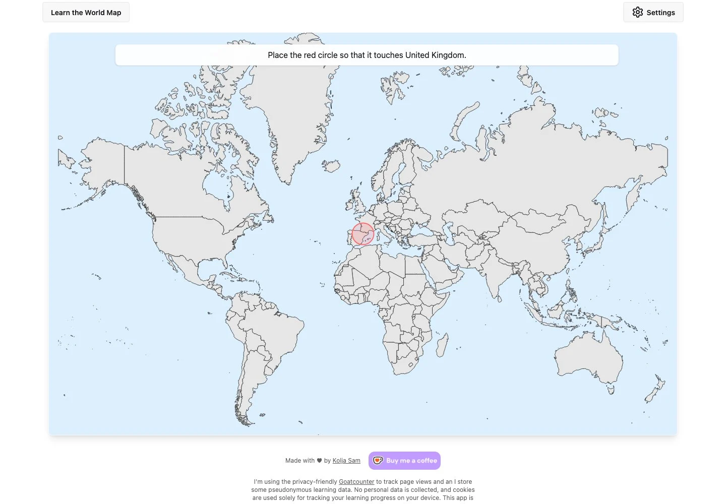Learn the World Map — public game interface or activity-selection entry for learn the world map