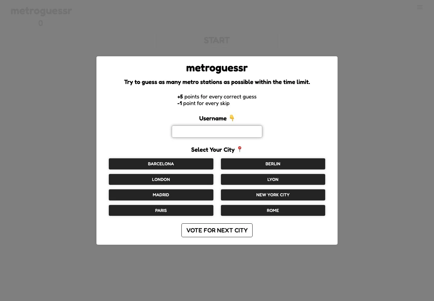 metroguessr — public game interface or activity-selection entry for metroguessr