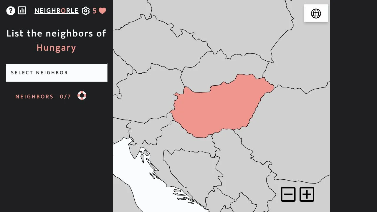 Neighborle — daily neighbor counter, country selection and regional-game links