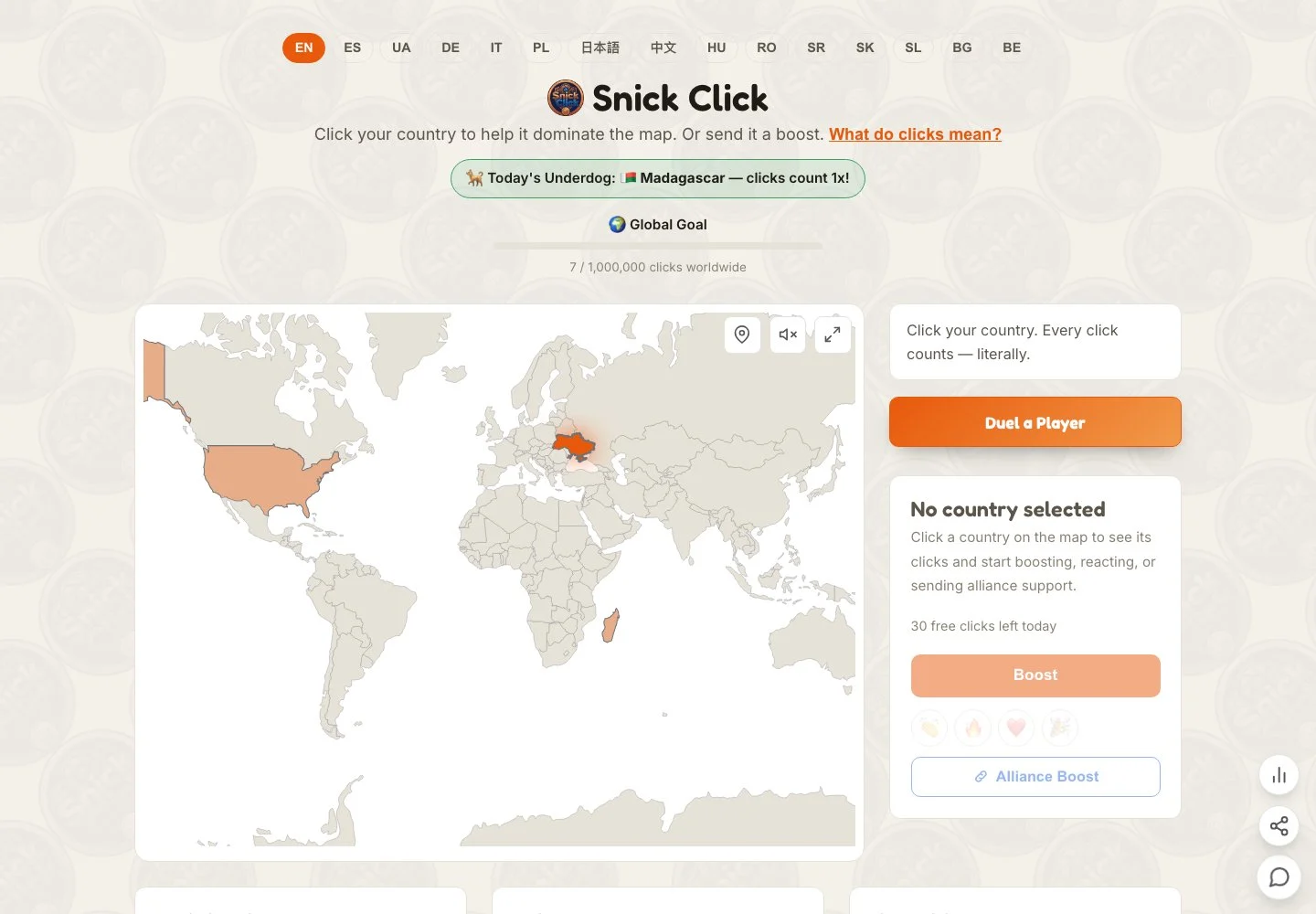 Snick Click — public game interface or activity-selection entry for snick click