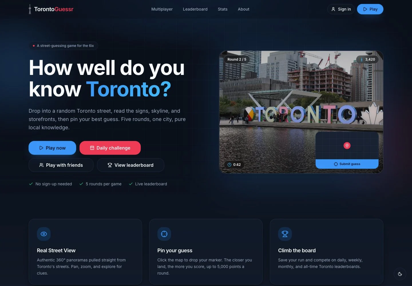 TorontoGuessr — public game interface or activity-selection entry for torontoguessr