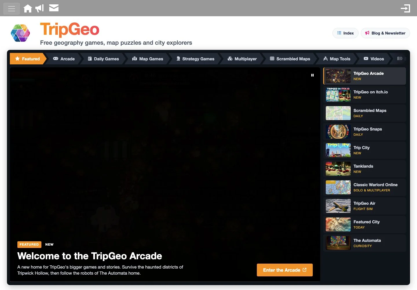 TripGeo — public game interface or activity-selection entry for tripgeo
