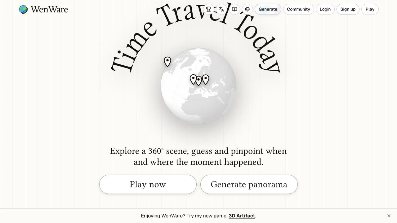 WenWare — public historical-scene catalog, daily and multiplayer mode choices