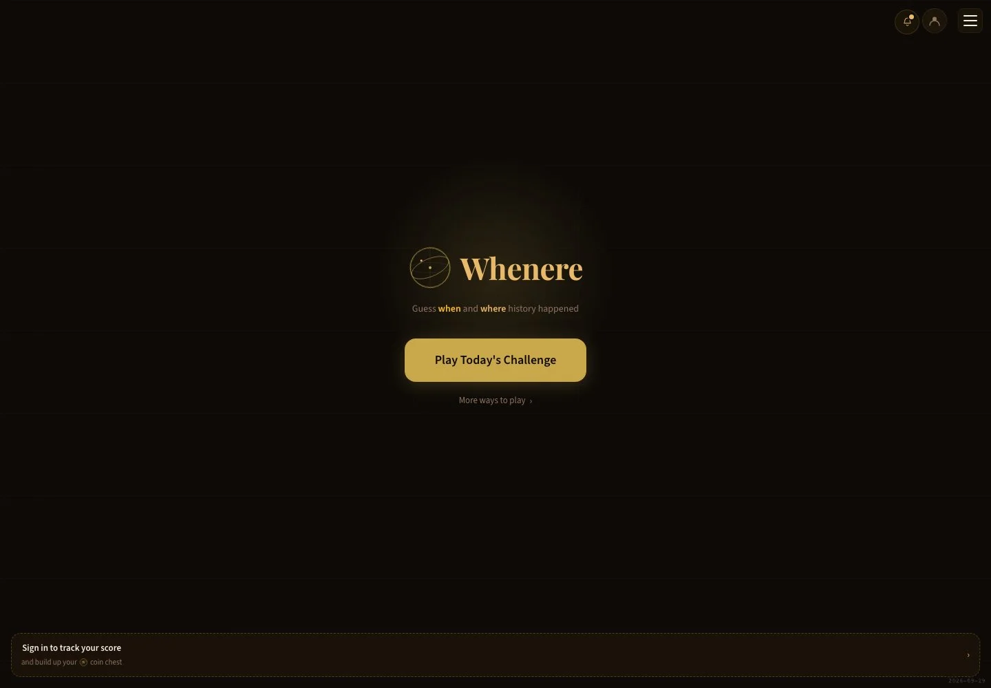 Whenere — public game interface or activity-selection entry for whenere